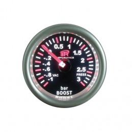 Reloj de medicion de la presion del turbo 52 mm  con fondo negro
