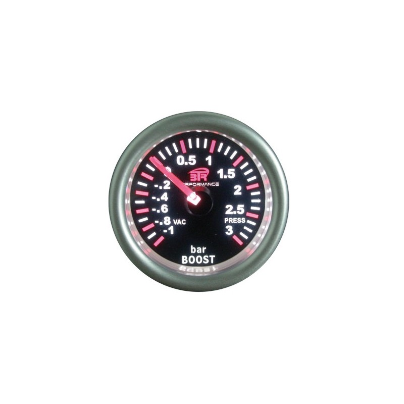 Reloj de medicion de la presion del turbo 52 mm  con fondo negro