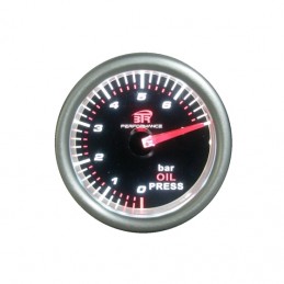 Reloj de medicion de la presion del aceite 52 mm con fondo negro