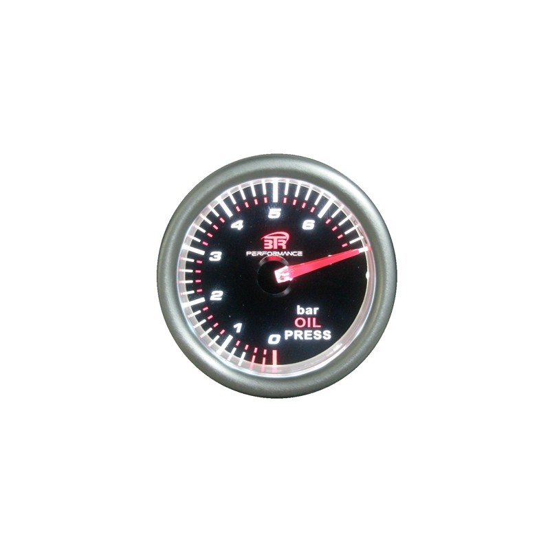 Reloj de medicion de la presion del aceite 52 mm con fondo negro