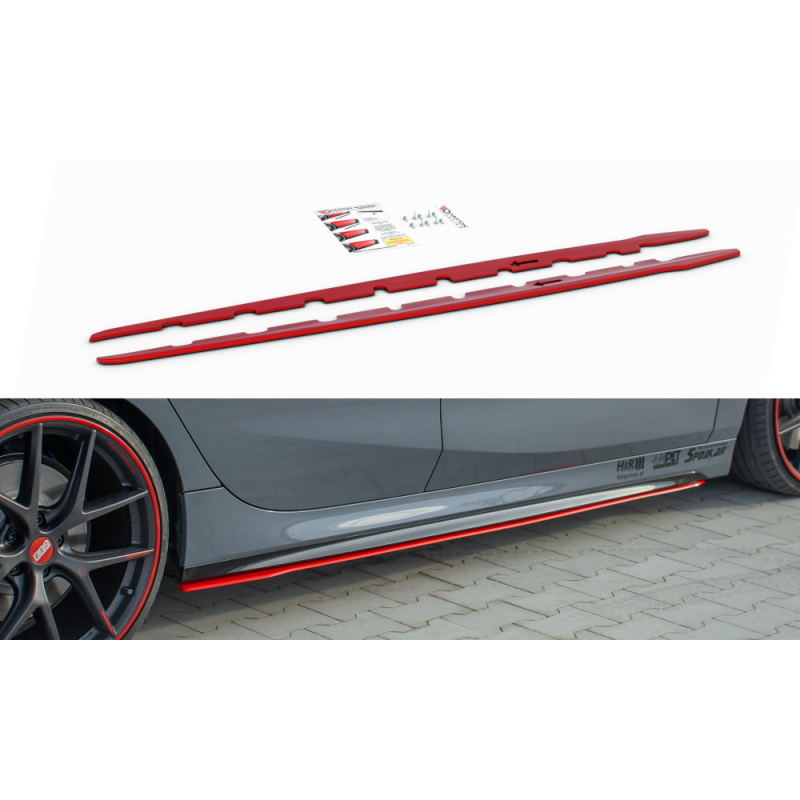 DIFUSORES LATERALES V2 BMW 1 F40 M PACK 2019  MAXTON ROJOS