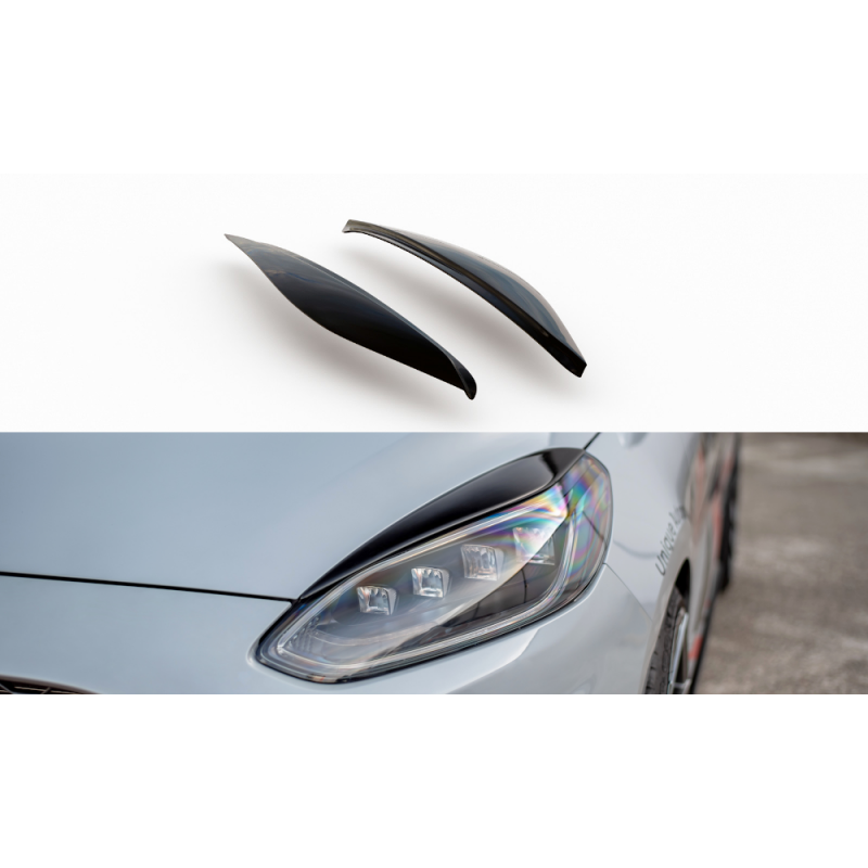 PESTANAS FARO FORD FIESTA MK8 ST 2018  MAXTON NEGRO BRILLO