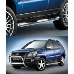Estribos laterales inox 80 mm Sportage 2005   gt  mod  Combi  Serie