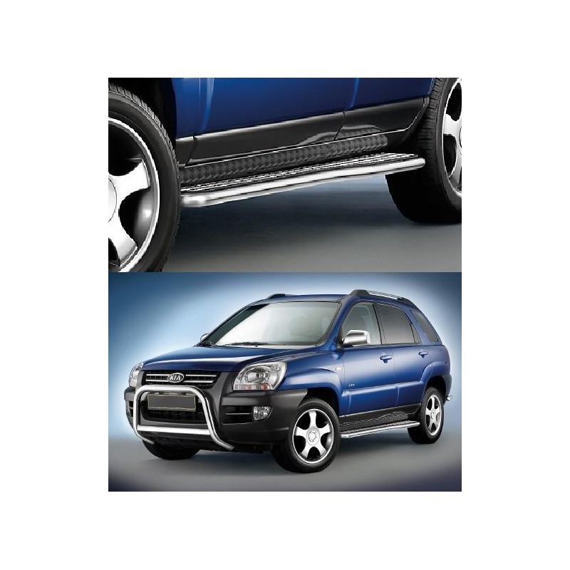 Estribos laterales en plataforma inox Sportage 2005   gt   Serie C 