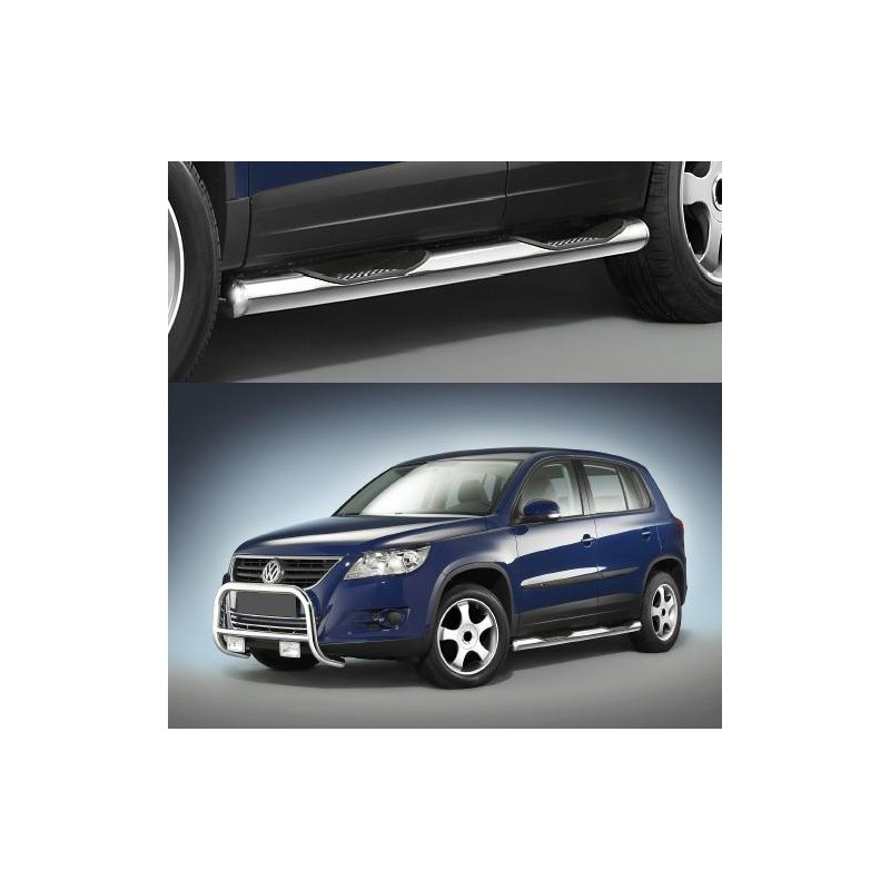 Estribos laterales inox VW Tiguan  mod Combi 80mm Sport y Countr