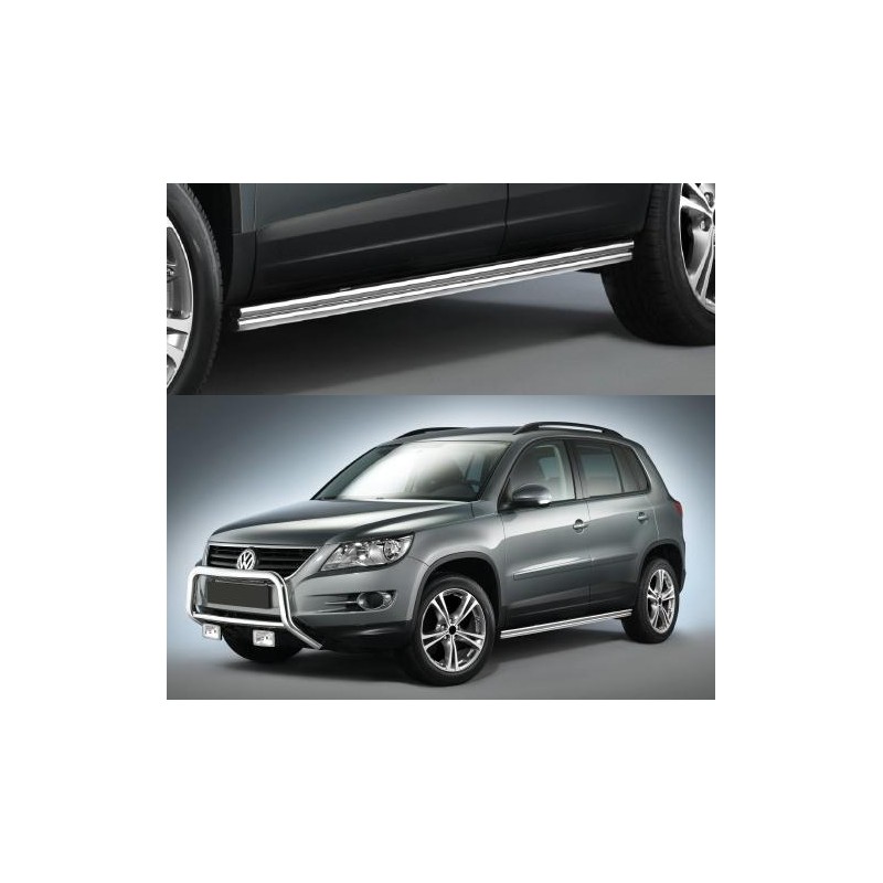 Estribos doble tubo inox VW Tiguan  27mm Sport y Country  Serie 