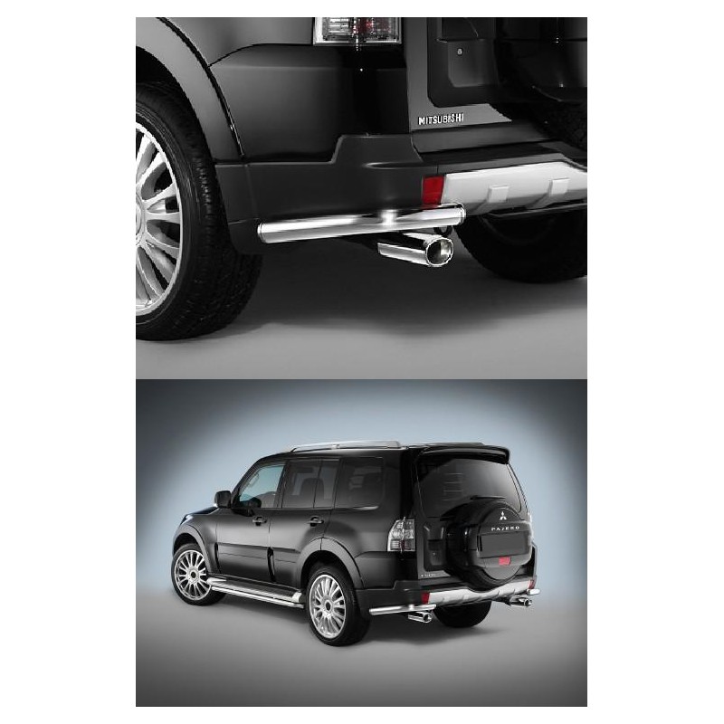 Protectores parachoques traserros inox Montero pajero V80 BK 200