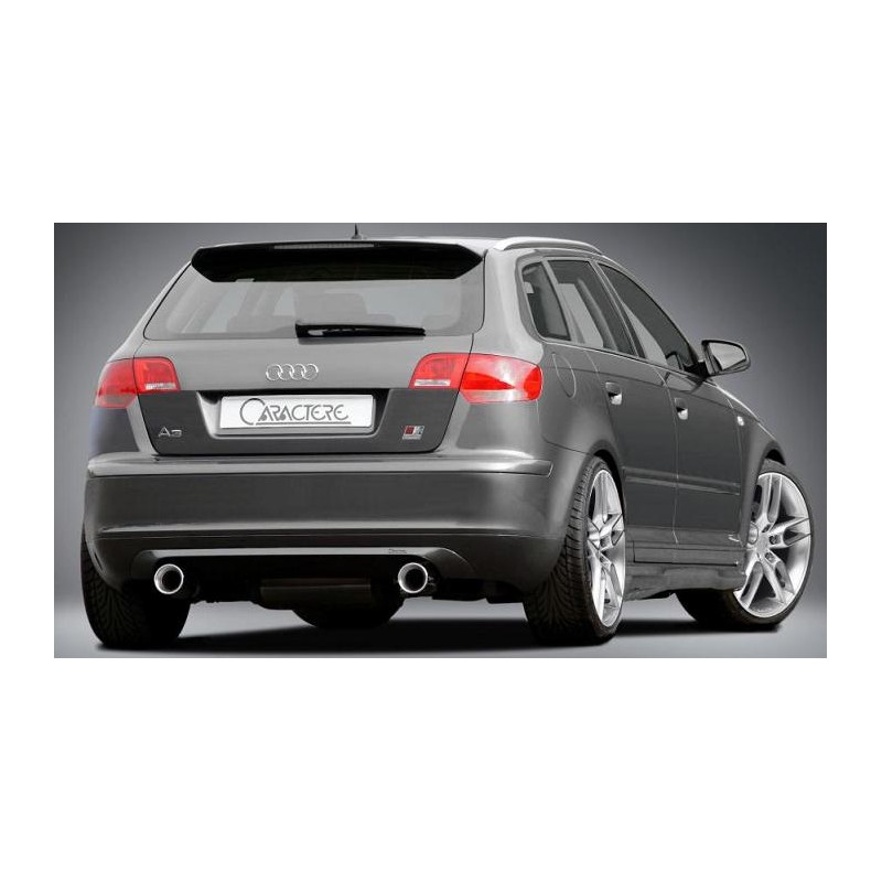 Anadido trasero Audi A3 8P Sportback con escapes mod Caractere