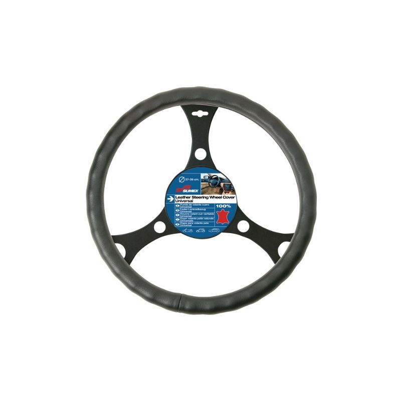 FUNDA VOLANTE PIEL  ldquo ERGONOMICA rdquo  NEGRA 37 39 CM 
