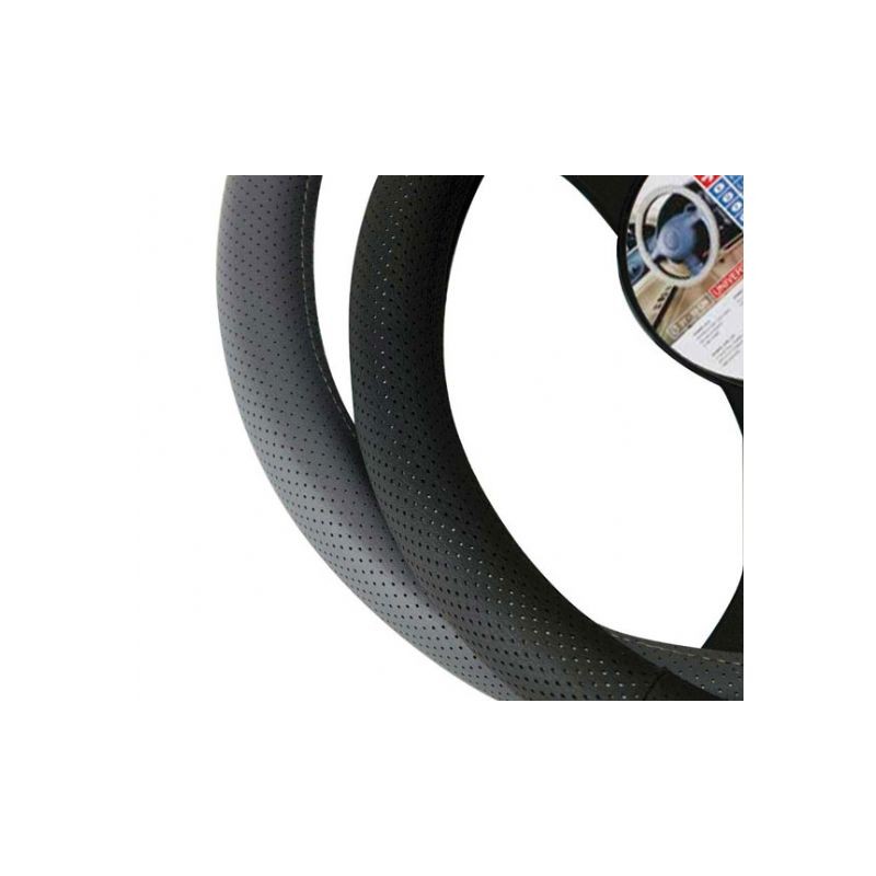 FUNDA VOLANTE PIEL NEGRA  ldquo LUXE rdquo  37 39 CM 