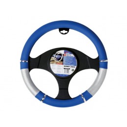 FUNDA VOLANTE PVC  ldquo POWER rdquo  AZUL PLATA 37 39 CM