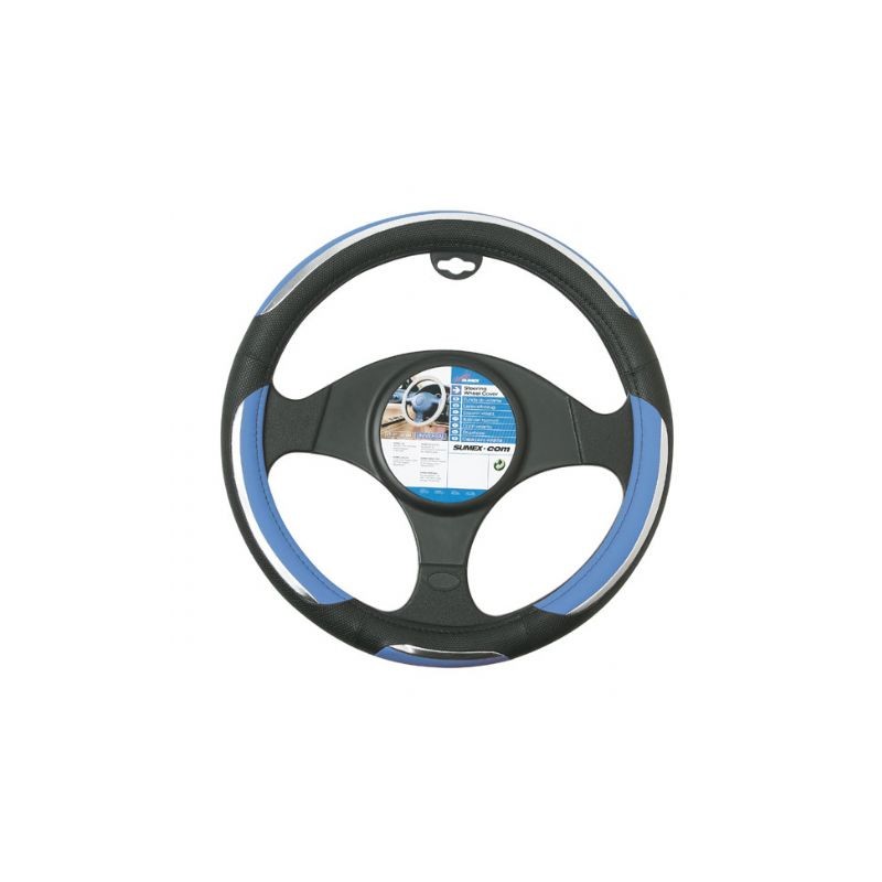 FUNDA VOLANTE PVC  ldquo SNAKE rdquo  AZUL NEGRA 37 39 CM