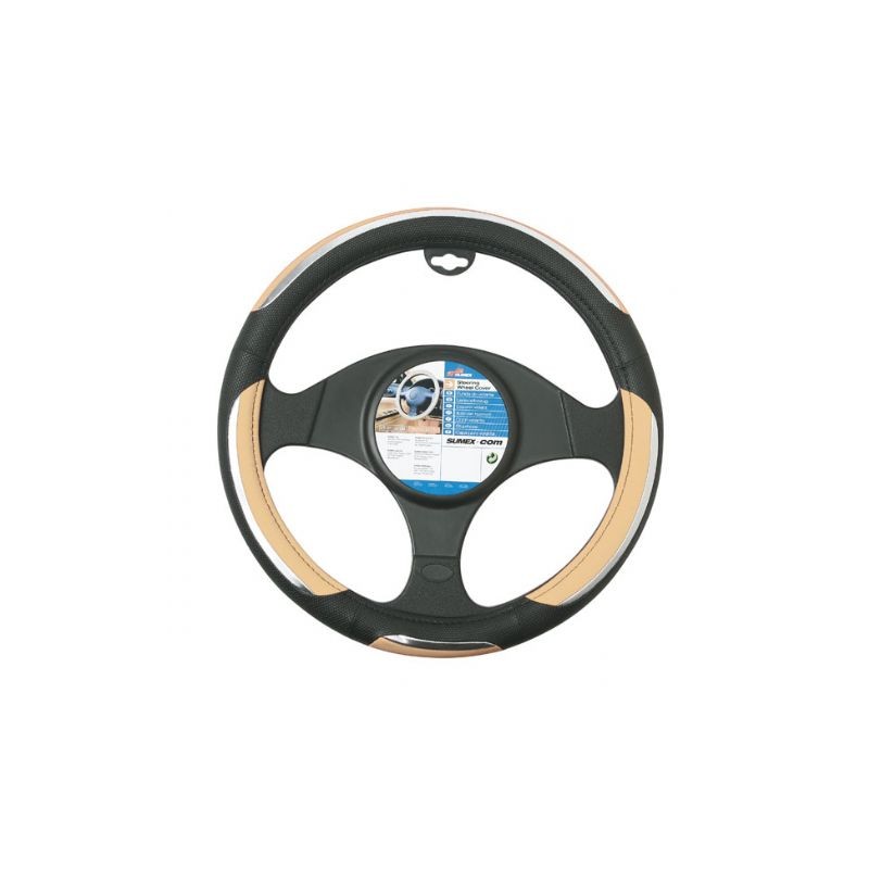 FUNDA VOLANTE PVC  ldquo SNAKE rdquo  BEIGE NEGRA 37 39 CM