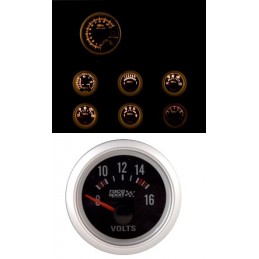 VOLTIMETRO NEGRO  quot RACE SPORT quot  DIAMETRO 52 MM  12V 