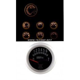 MANOMETRO NEGRO PRESION ACEITE  quot RACE SPORT quot DI 52MM 12V
