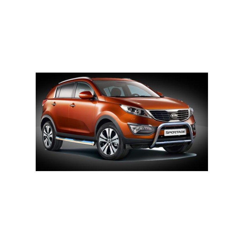 Estribos ROMIK MAX80 Kia Sportage 10 15 tubo inox O76mm con pisa