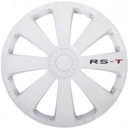 JUEGO TAPACUBOS RUEDA RS T 16 PULGADAS BLANCOS