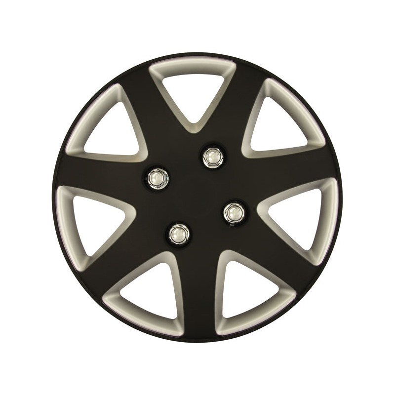JUEGO TAPACUBOS 14   MattBlack Silver