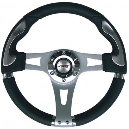 Volante Simoni Indianapolis 330mm Black Eco Leather   Alu