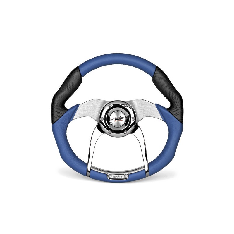 Volante Simoni Torque Alu Polished 350mm Black Blue TOR35B