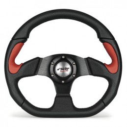 Volante Simoni X2 Poly Pelle  Formula  Rossa Inox Nera 330mm