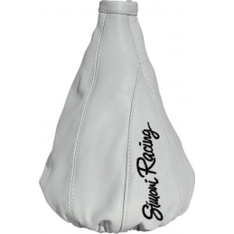 Funda Palanca Cambio Simoni  cuero liso blanco