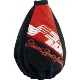 Funda Palanca Cambio Simoni Accion Negro   Rojo microfibra