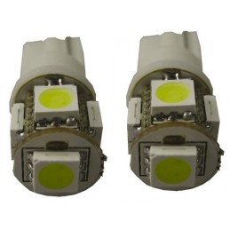 T10 luz de posicion LED   blanco 5 LEDs SMD  2 piezas 