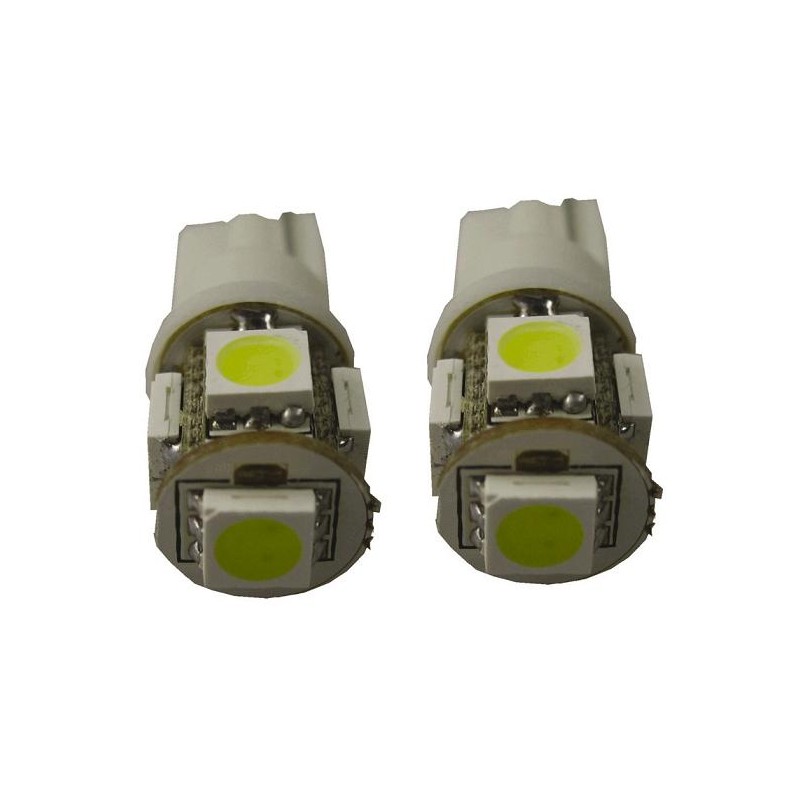 T10 luz de posicion LED   blanco 5 LEDs SMD  2 piezas 