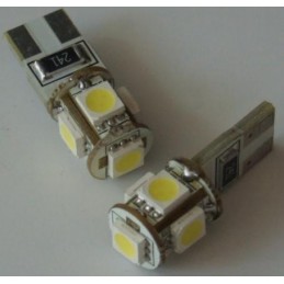 T10 luz de posicion LED   blanco 5 LEDs SMD  2 piezas  CANBUS