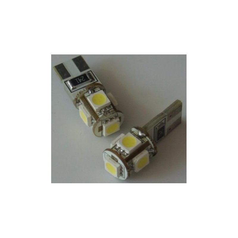 T10 luz de posicion LED   blanco 5 LEDs SMD  2 piezas  CANBUS