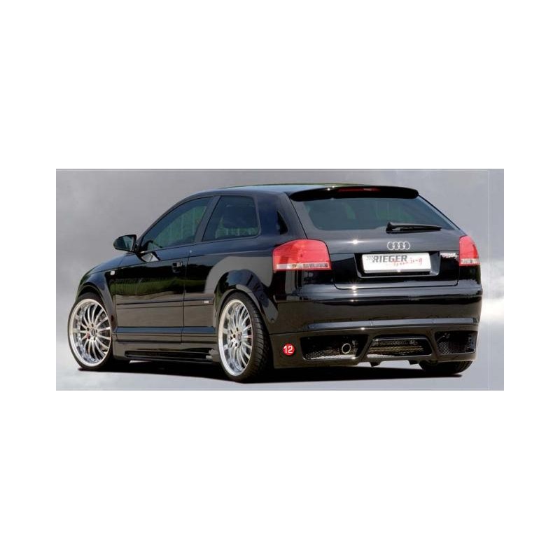 Anadido paragolpes tras Audi A3 8P incl rejilla de aluminio ABS