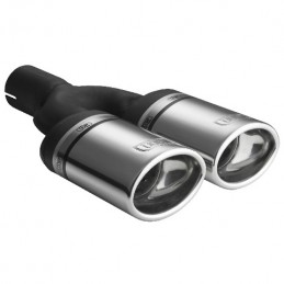 Cola de escape Doble salida Oval 95x65x200 mm