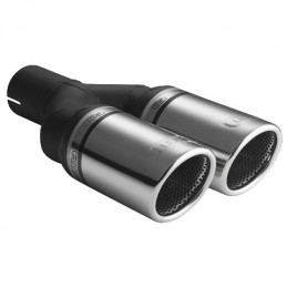Cola de escape doble  O90x225 RVS