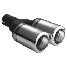 Cola de escape Doble redonda  O80x200 RVS