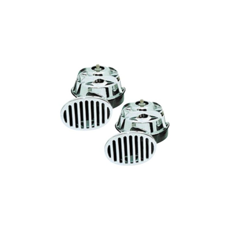Jgo bocina caracol 2 sonidos   12v   Tapa crom  rejilla cromada