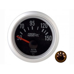 TERMOMETRO NEGRO TEMP ACEITE  quot RACE SPORT quot DIA 52 MM 12V 