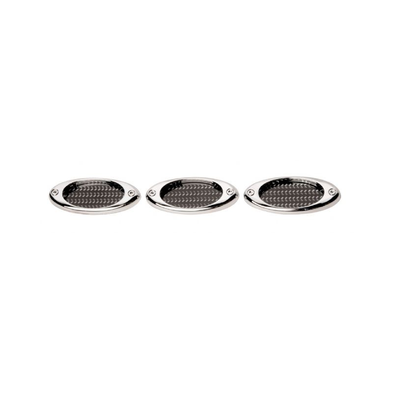 TOMA AIRE DECORATIVA  quot OVAL quot  CARBON CHROME LOOK  6 PCS