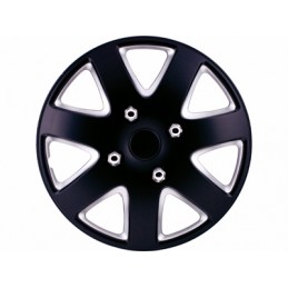 JUEGO TAPACUBOS 14 quot   quot SILVERSTONE quot  NEGRO  PLATA