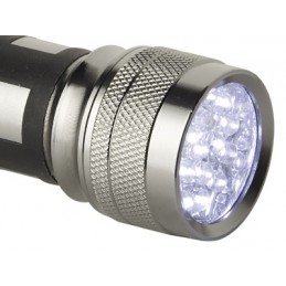 LINTERNA ALUMINIO 17 LEDs C PILAS INCLUIDAS 11X4 CM