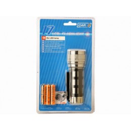 LINTERNA ALUMINIO 17 LEDs C PILAS INCLUIDAS 11X4 CM