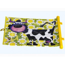 CORTINILLA LATERAL  quot ANIMALS ON BOARD quot  49X36CM VACA