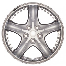 TAPACUBOS RUEDA Texas silver chrome 13  