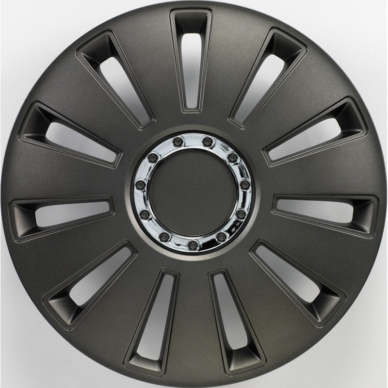 TAPACUBOS RUEDA Silverstone PRO 15 quot  GunMetal   Aro chrome