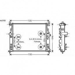 RADIADOR AGUA MERCEDES CLASE M   W164 05  gt  gt  635X530 TODOS MODELO