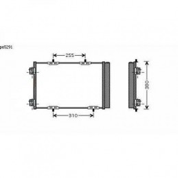 CONDENSADOR PEUGEUT 207  gt  525X370X12 1 6 80 110KW  1 6 HDI