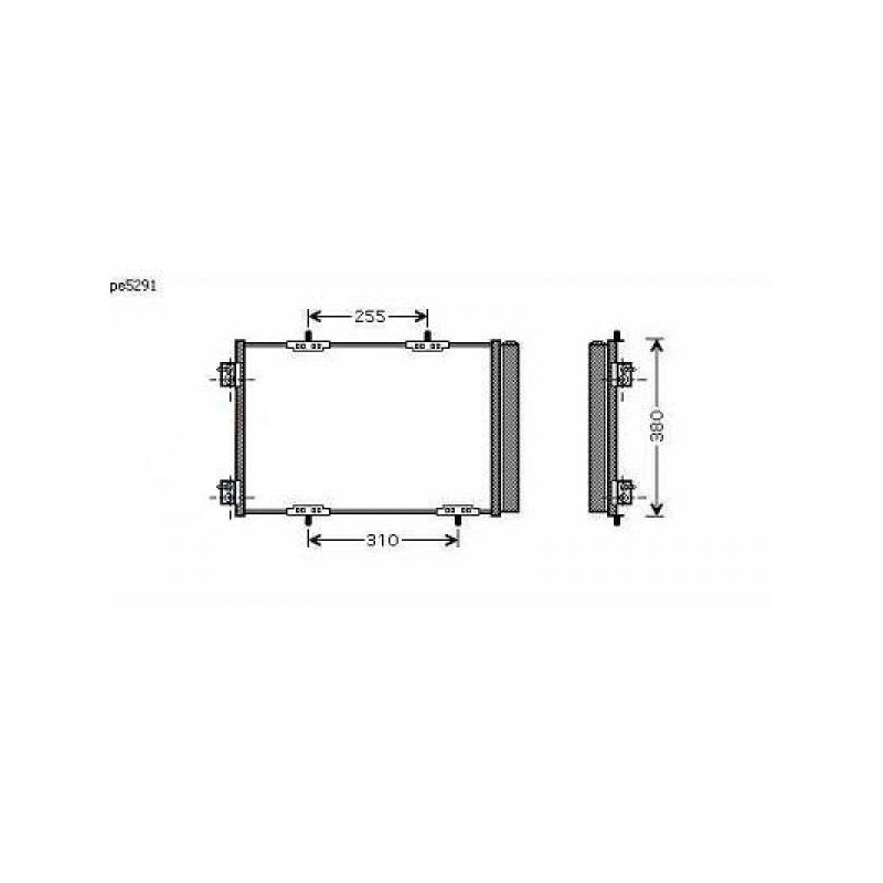 CONDENSADOR PEUGEUT 207  gt  525X370X12 1 6 80 110KW  1 6 HDI