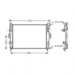 RADIADOR RENAULT SCENIC 06 09   gt  gt  590X451X18 1 4 1 6 M