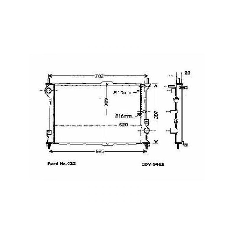 RADIADOR FORD TRANSIT CONNECT  10  gt  gt  620X390X23 1 8D M  AC