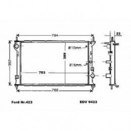 RADIADOR FORD TRANSIT CONNECT  10  gt  gt  700X390X23 1 8D M  AC